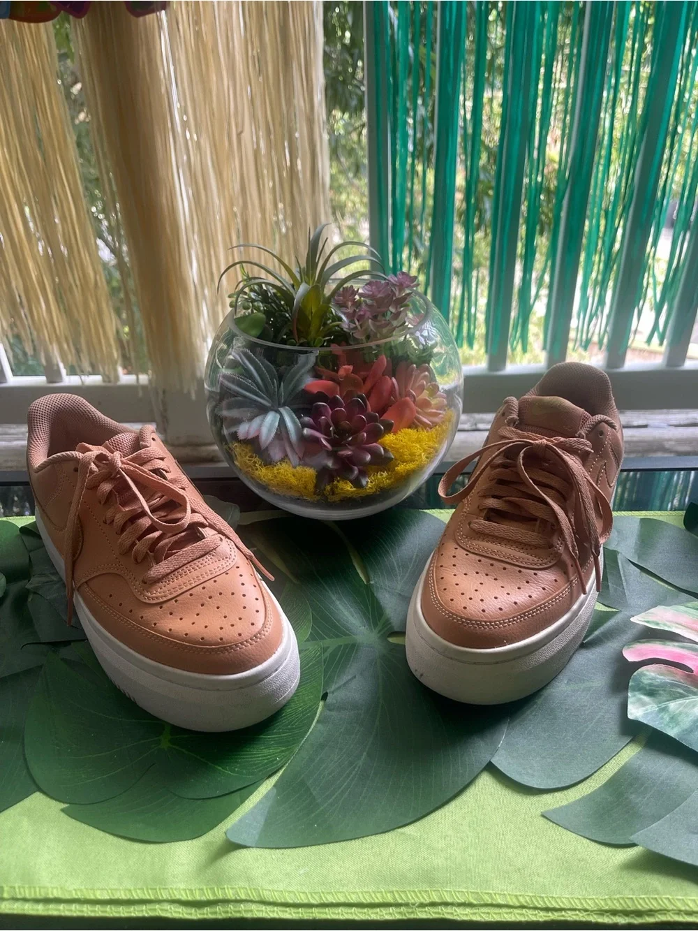 Nike Women’s Peach/Blush Low-Top Platform Sneakers